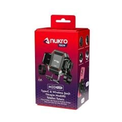 Nukrotech M33 PLUS Titreşim Modüllü Telefon Tutucu (Kablosuz ve TYPE-C Şarjlı )
