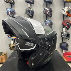 SHIRO DISCOVER MAT YEŞİL ÇENE AÇILIR KASK