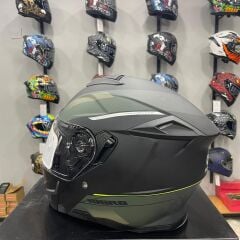 SHIRO DISCOVER MAT YEŞİL ÇENE AÇILIR KASK