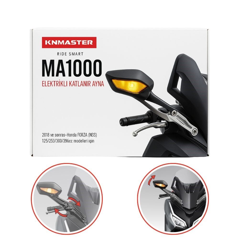 Knmaster Forza Otomatik Katlanır Motosiklet Aynası