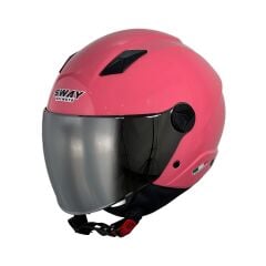 SWAY SW 765 Pink Güneş Vizörlü Aynalı Vizörlü Yarım Kask