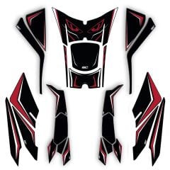 GP Kompozit Honda PCX 125 / 150 2025-2026 Uyumlu Yeni Seri Full Tank Pad Seti Kırmızı