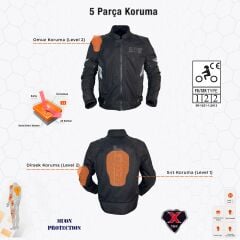 Forte GT 2001055 OCEAN Yazlık Motosiklet Montu Siyah