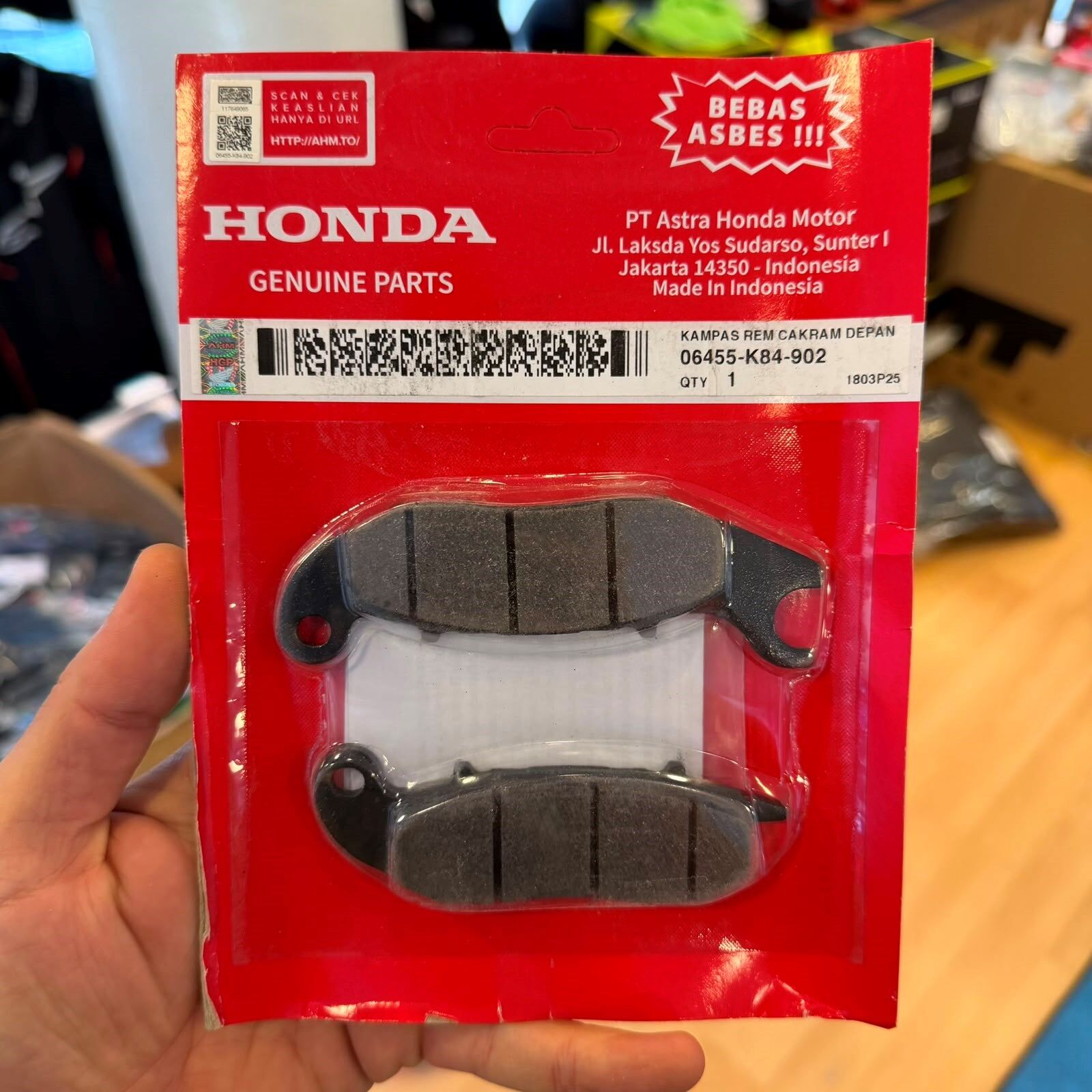 Honda Pcx 125 Orjinal Ön Fren Balatası 2021-2026 06455-k84-902