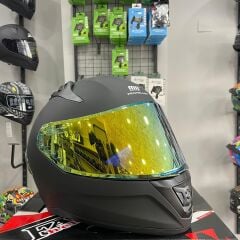 Mts M-801 Mat Siyah-Gold Güneş Vizörlü Kask