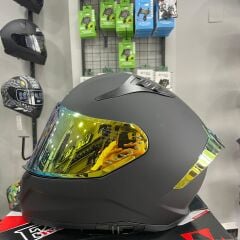Mts M-801 Mat Siyah-Gold Güneş Vizörlü Kask