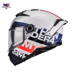 Mt Helmets Thunder 4 Sv Waves A17 Parlak Kapalı Kask