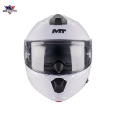 Mt Helmets Genesıs Sv Pure A0 Parlak Beyaz Çene Açılır Kask