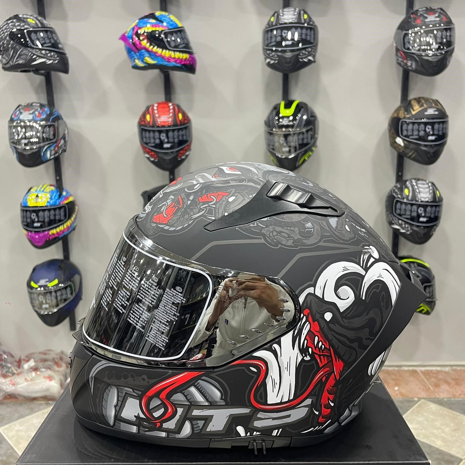 MTS M-801 SNAKE Full Face Kask MYTH GREY