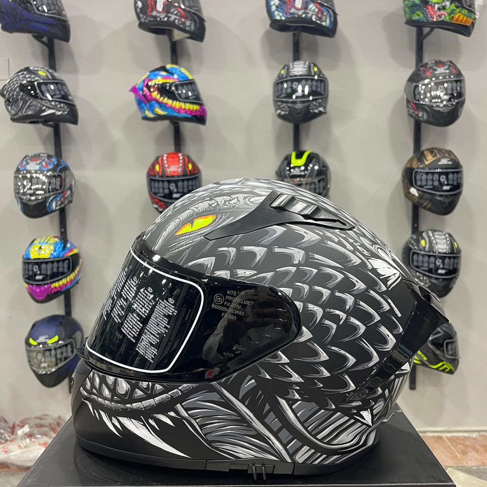 MTS M-801 SNAKE Full Face Kask DRAGLAX GREY