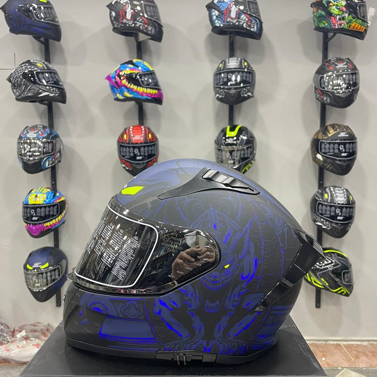 MTS M-801 SNAKE Full Face Kask MISION BLUE