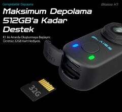 BLAISE K1 Aksiyon Kamera +32Gb SD Kart