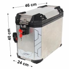 GP Kompozit Universal 40 lt x 2 Alüminyum Motosiklet Yan Çanta Seti Gri