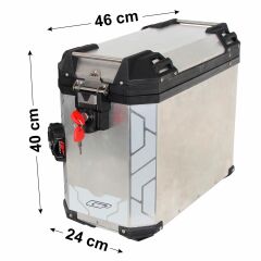 GP Kompozit Universal 40 lt x 2 Alüminyum Motosiklet Yan Çanta Seti Gri