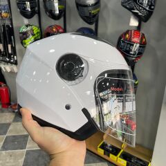 JİEKAİ YARIM KASK GÜNEŞ VİZÖRLÜ BEYAZ