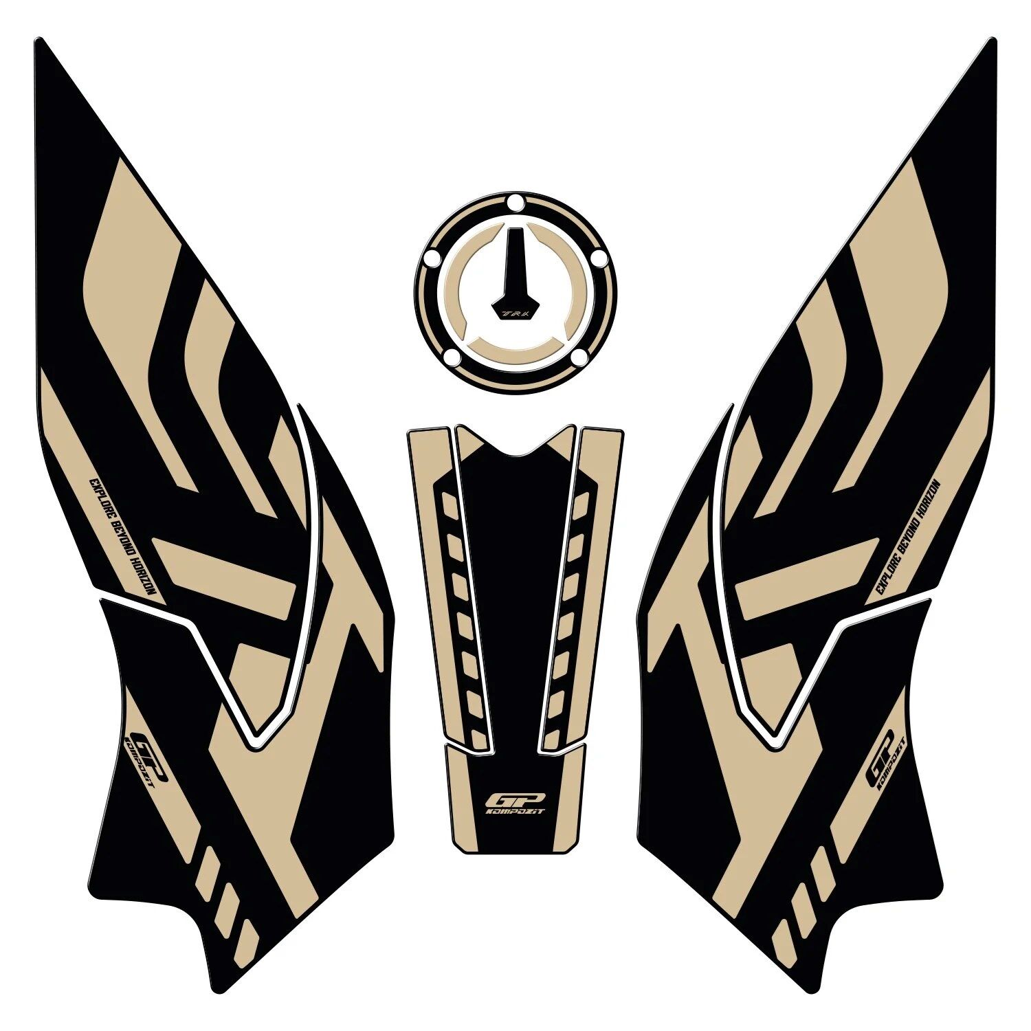 GP Kompozit Benelli TRK 702 X 2024 Uyumlu Tank Pad Seti Siyah-Bej