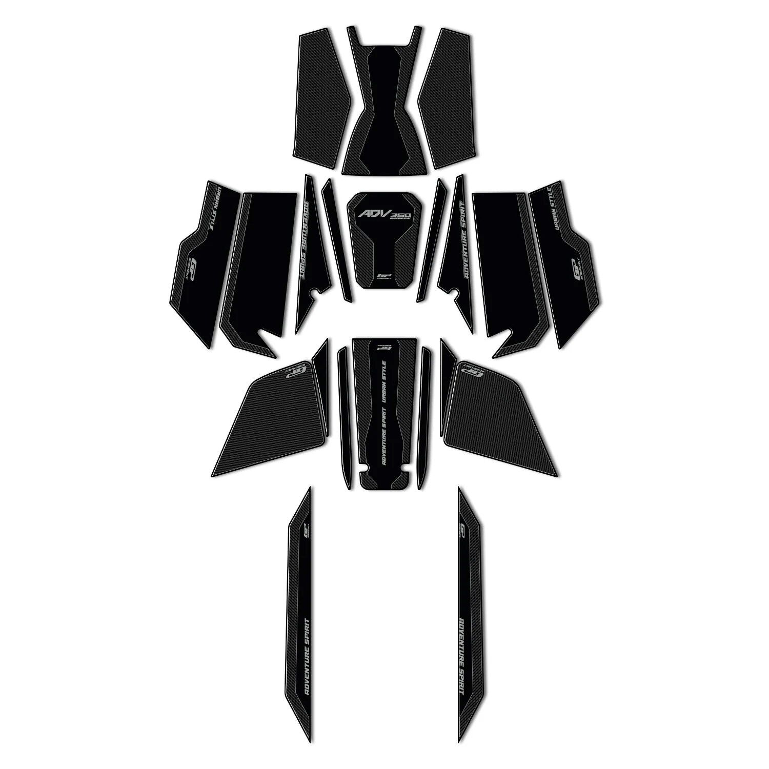 GP Kompozit Honda ADV 350 2023-2025 Uyumlu Full Pad Seti Karbon