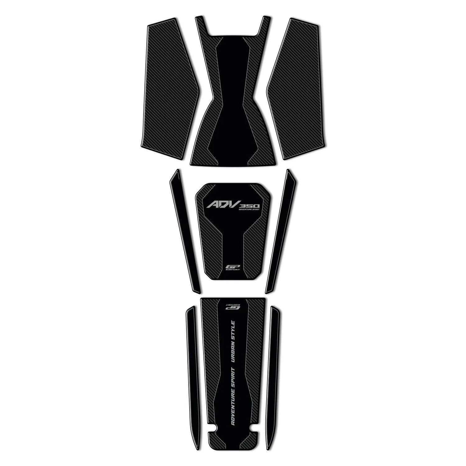GP Kompozit Honda ADV 350 2023-2025 Uyumlu Tank Pad Seti Karbon