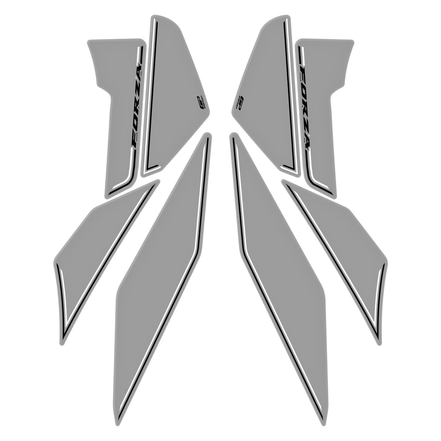 GP Kompozit Honda Forza 250 2018-2025 Uyumlu Yan Alt Ayak Pad Nardo Gri