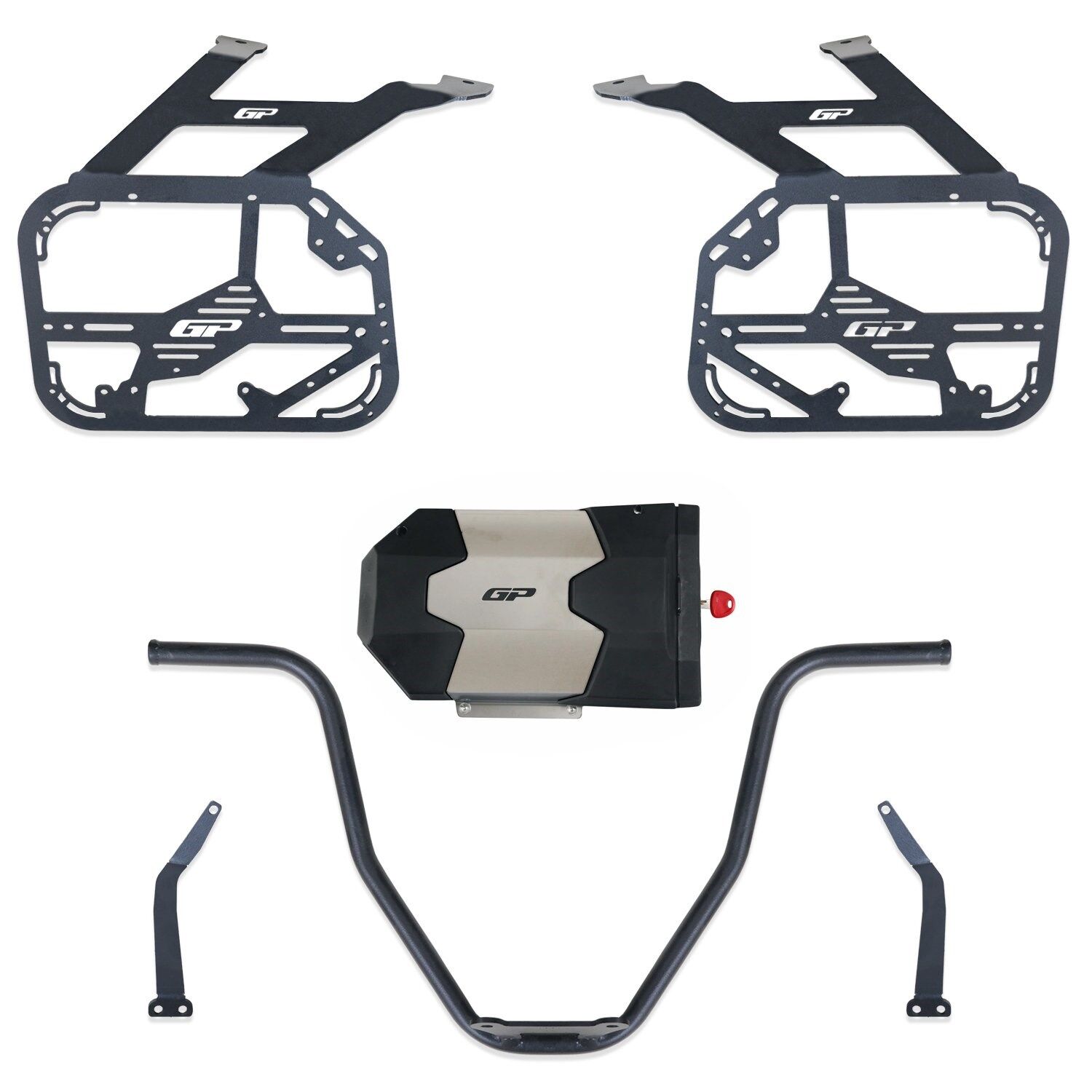 GP Kompozit Honda Africa Twin CRF1100L 2020-2024 Uyumlu Yan Çanta Demiri Siyah