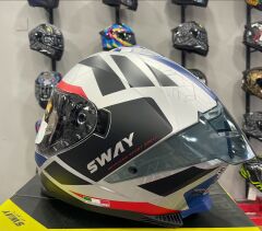 SWAY SW 865 EVOQUE White Black Red Full Face