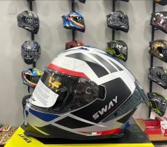 SWAY SW 865 EVOQUE White Black Red Full Face