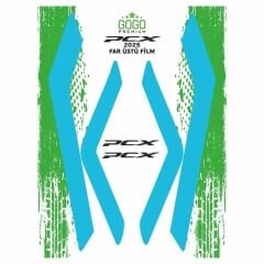 HONDA PCX 2025 UYUMLU FAR ÜSTÜ FİLM MAVİ