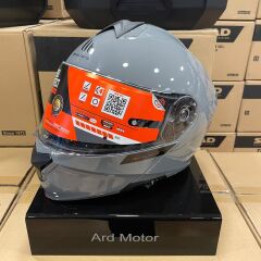 MT Genesis SV Solid A12 Parlak Gri Çene Açılır Motosiklet Kaskı