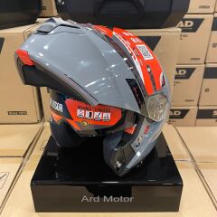 MT Genesis SV Solid A12 Parlak Gri Çene Açılır Motosiklet Kaskı