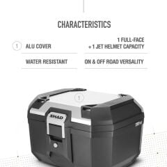 SHAD TR46 ALÜMİNYUM KAPAKLI ARKA ÇANTA VE TABLA