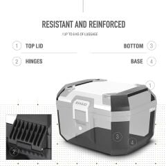 SHAD TR46 ALÜMİNYUM KAPAKLI ARKA ÇANTA VE TABLA