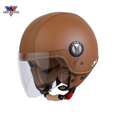 SWAY SW 701 KAHVERENGİ DERİ YARIM KASK