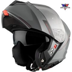 MT Genesis SV Solid A12 Parlak Gri Çene Açılır Motosiklet Kaskı
