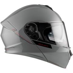 MT Genesis SV Solid A12 Parlak Gri Çene Açılır Motosiklet Kaskı