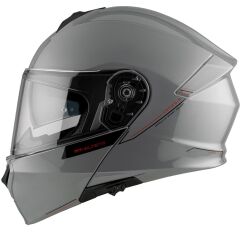 MT Genesis SV Solid A12 Parlak Gri Çene Açılır Motosiklet Kaskı