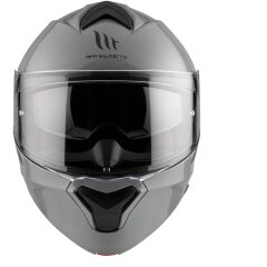 MT Genesis SV Solid A12 Parlak Gri Çene Açılır Motosiklet Kaskı