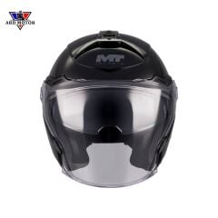 MT HELMETS COSMO SV PURE A1 PARLAK SİYAH GÜNEŞ VİZÖRLÜ YARIM KASK
