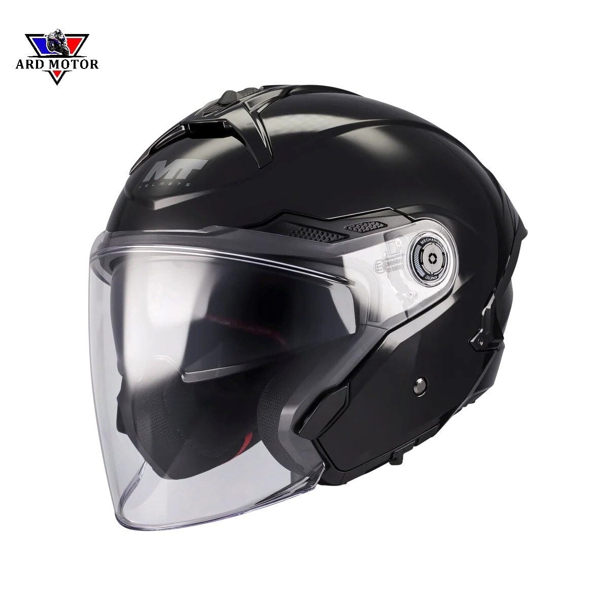 MT HELMETS COSMO SV PURE A1 PARLAK SİYAH GÜNEŞ VİZÖRLÜ YARIM KASK