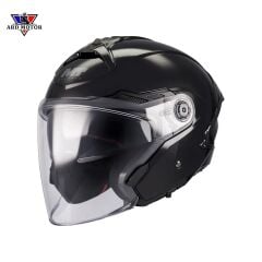 MT HELMETS COSMO SV PURE A1 PARLAK SİYAH GÜNEŞ VİZÖRLÜ YARIM KASK