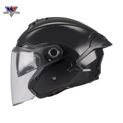 MT HELMETS COSMO SV PURE A1 PARLAK SİYAH GÜNEŞ VİZÖRLÜ YARIM KASK