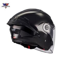 MT HELMETS COSMO SV PURE A1 PARLAK SİYAH GÜNEŞ VİZÖRLÜ YARIM KASK