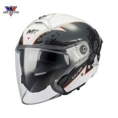 MT HELMETS COSMO SV LAYOUT A1 PARLAK GÜNEŞ VİZÖRLÜ YARIM KASK